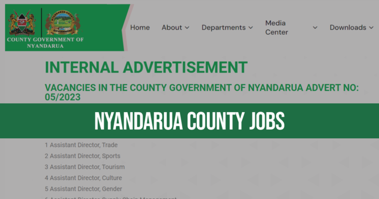 Nyandarua County Jobs 2024/2025 Application Form Portal