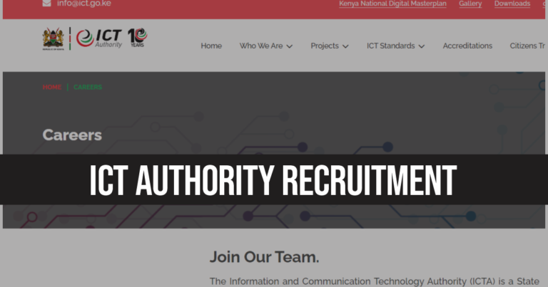 ICT Authority Recruitment 2024/2025 Job Application Form Portal