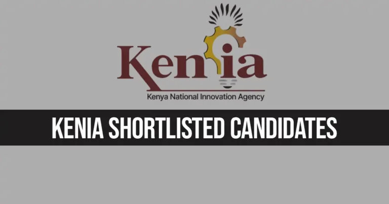 KeNIA Shortlisted Candidates 2024/2025 Recruitment List PDF