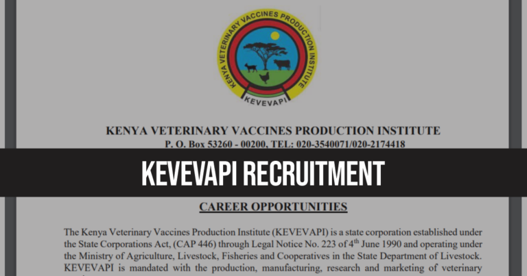 KEVEVAPI Recruitment 2024/2025 Jobs Application Form Portal