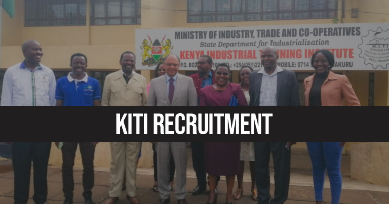 KITI Recruitment 2024/2025 Job Application Form Portal